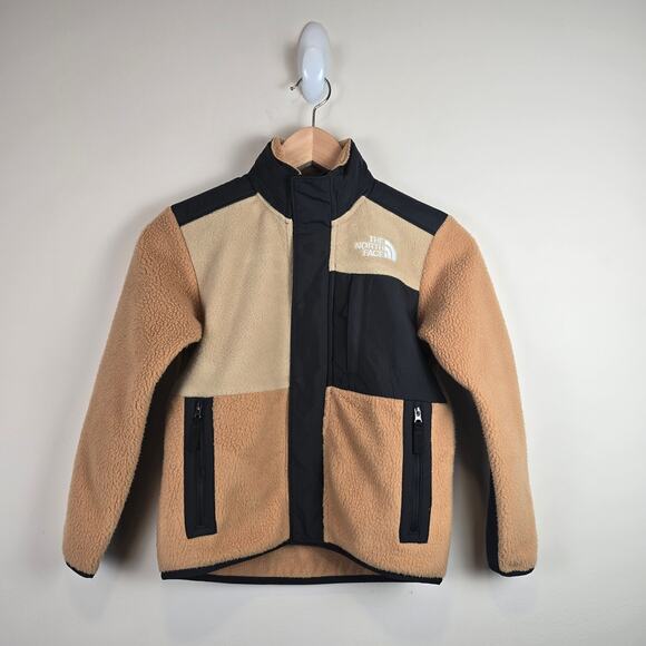The North Face Boys Forrest Fleece Mashup Jacket Size S/7-8 Almond Butter Hood